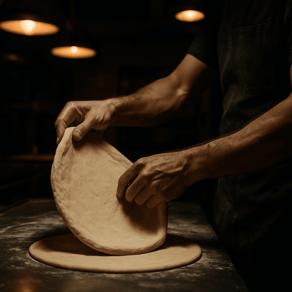 Handgemachter Pizza-Teig bei Pizza Ghitto